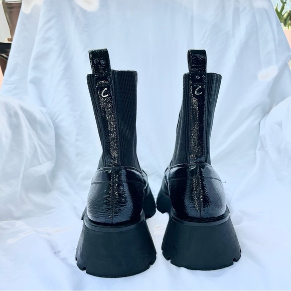 SAM EDELMAN | LARISSA BLACK ROUNDED TOE PULL ON CHUNKY HEEL PLATFORM BOOT SIZE 9 - Picture 6 of 9